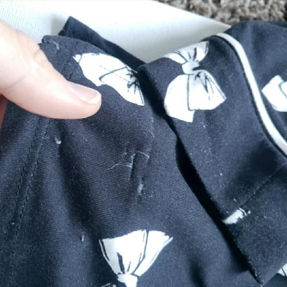 Kate Spade Bow Pajama Set Womens Small Black White 2-piece Bows Pants Top #42 - Picture 10 of 11